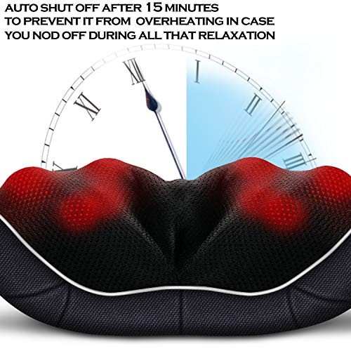 Christmas Women Men Gifts, Shiatsu Neck and Shoulder Massager with Heat Black