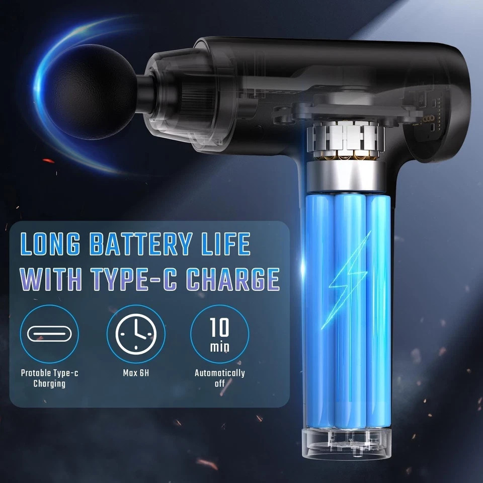 Massage Gun Deep Tissue, Muscle Massage Gun with 9 Attachment Heads 20 Speeds ..