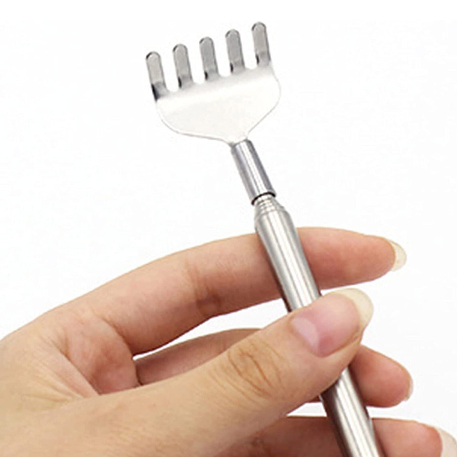 Metal Stainless Steel Back Scratcher Telescopic Extendable Claw Extender QW US