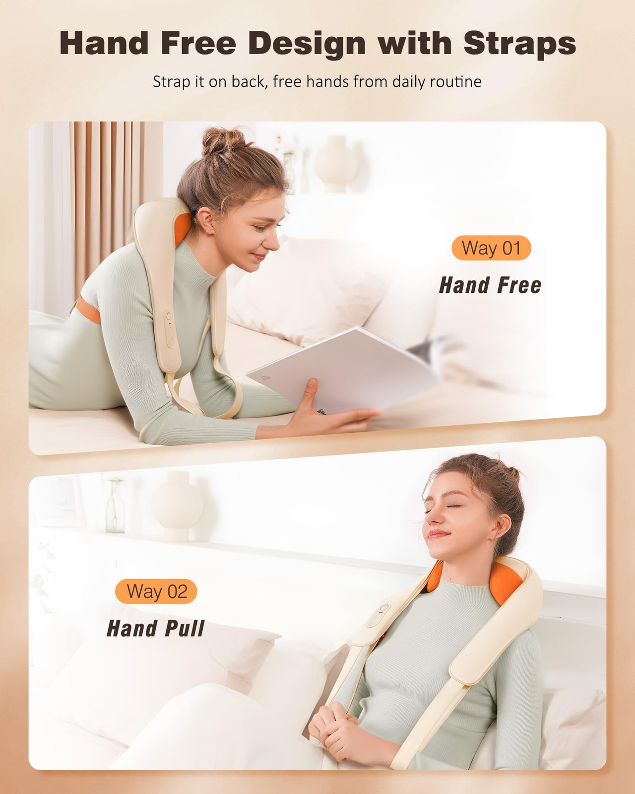 KNQZE Neck and Shoulder Massager with Heat, Cordless Back and Neck Massager, …