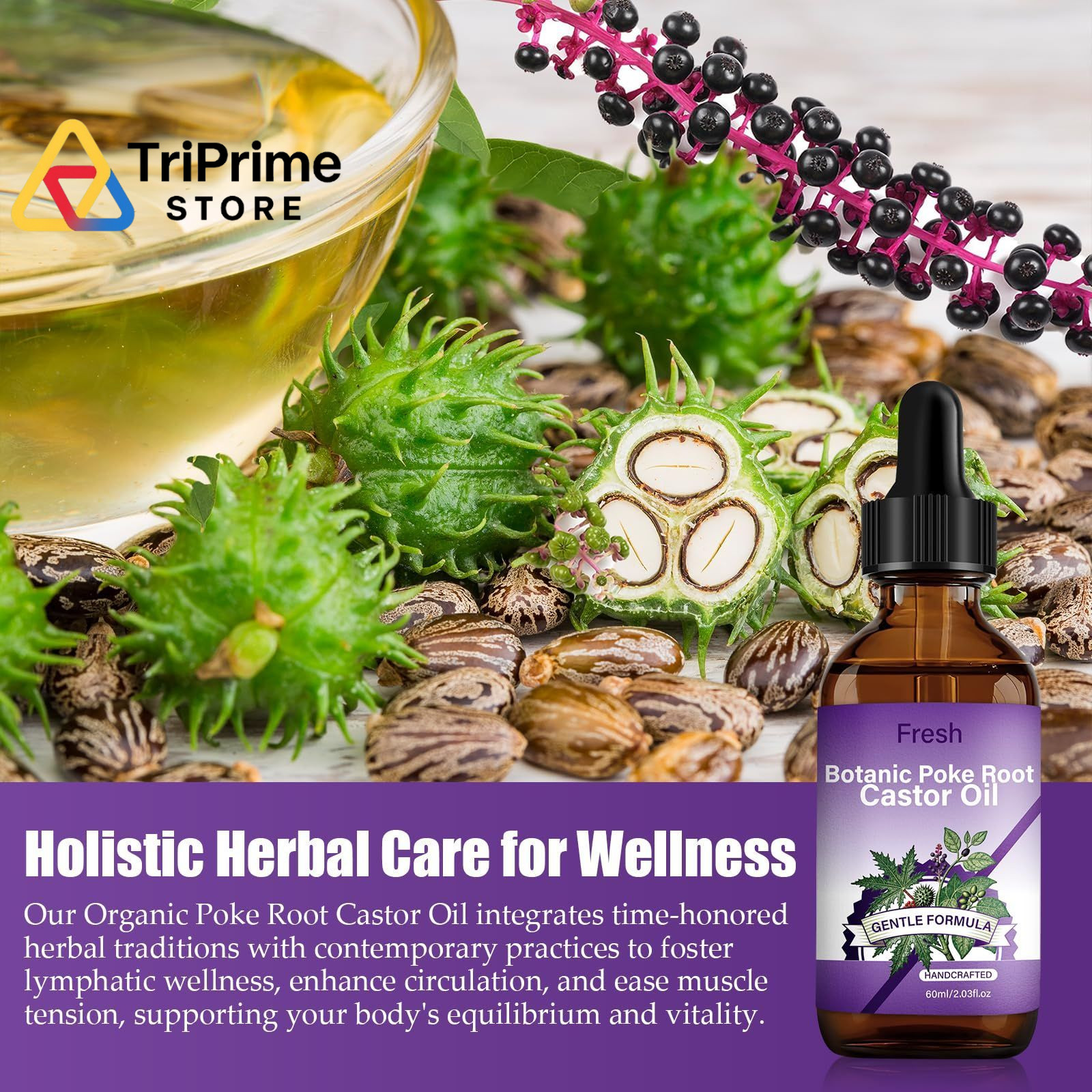Poke Root & Castor Oil – Natural Herbal Massage 2.03 Fl Oz (Pack of 1)