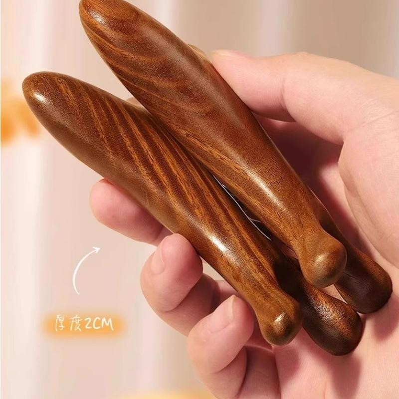 2pcs Sandalwood Head Neck Face Massager Comb Acupoint Scalp Body Tool Set Pro
