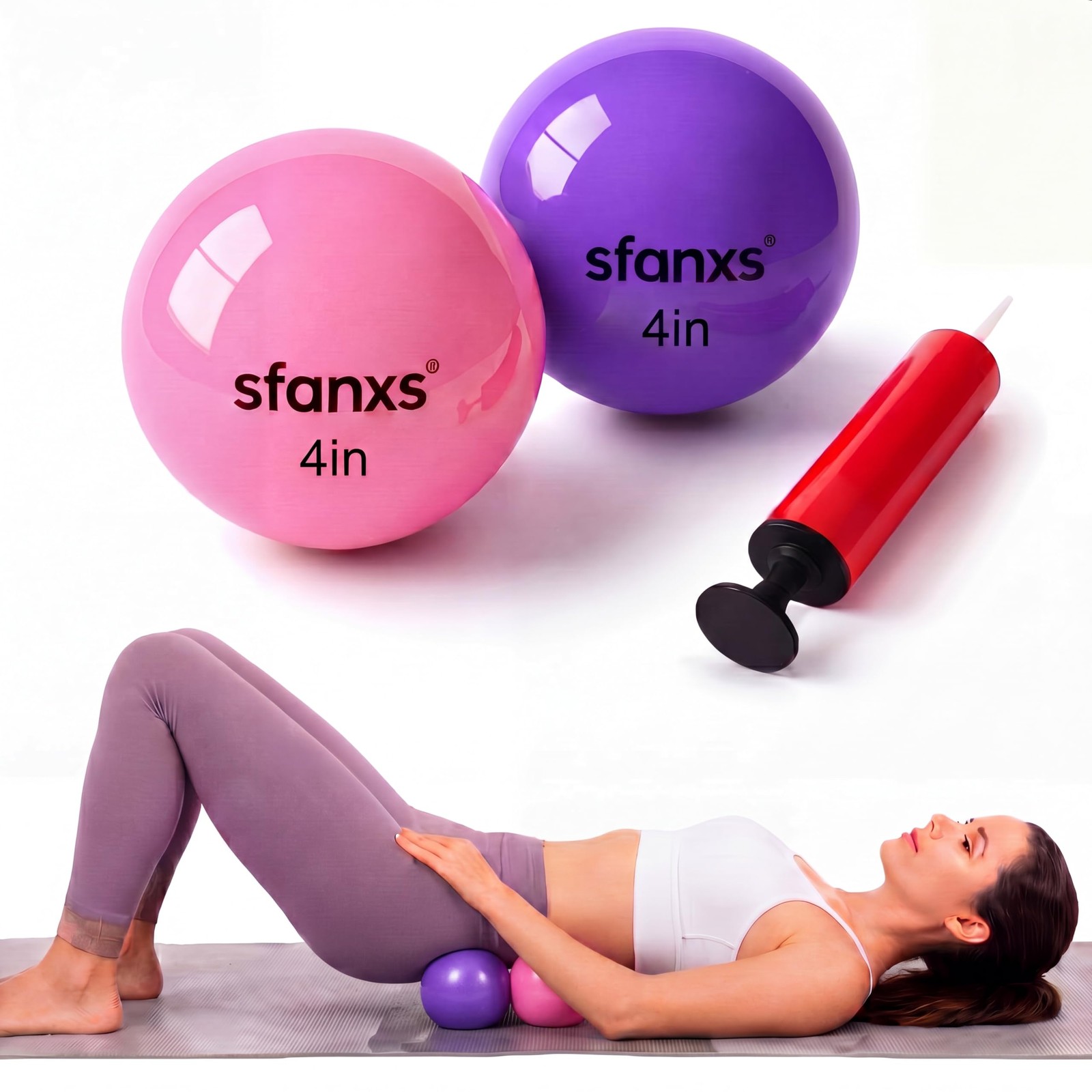 2 Pack Hip Flexor Release Ball Set, 4 Inch Myofascial Massage Balls for Psoas…
