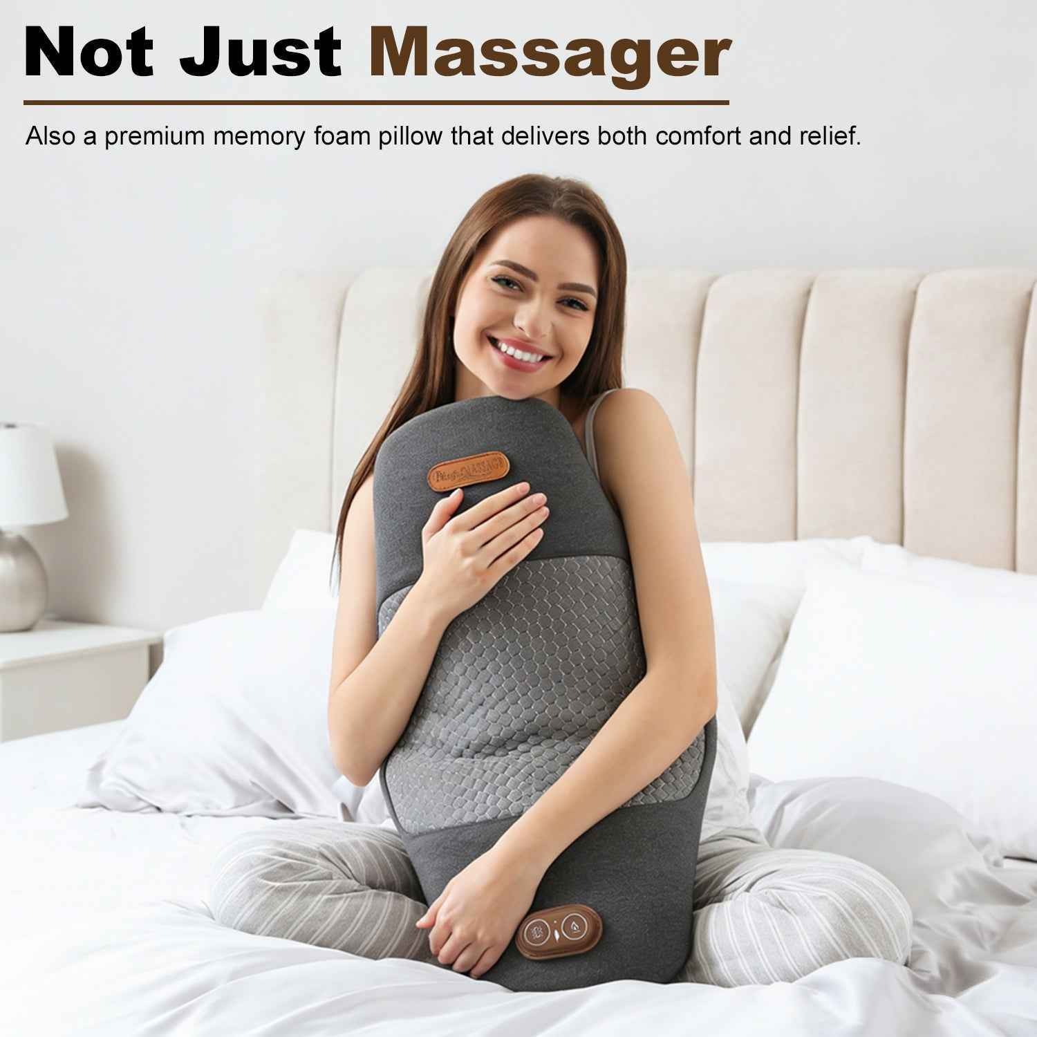 2-in-1 Electric Lumbar Massager Pillow – Thermal Lower Back Support Cushion