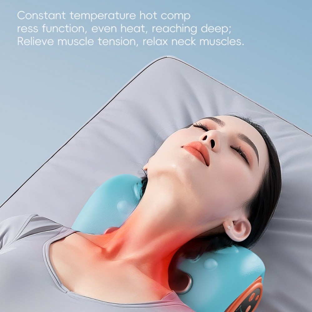 Portable Neck Massager 3 Adjustable Modes with Heat 26° Angle Cervical Traction