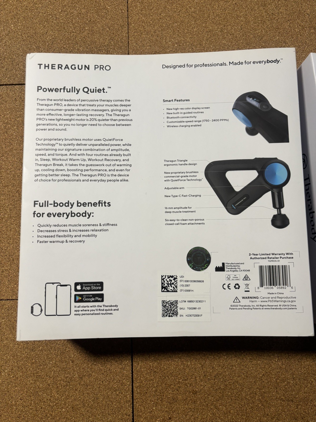 Theragun Pro 2023 + Six Heads, Soft Carrying Cases, Chargers, Original Packaging