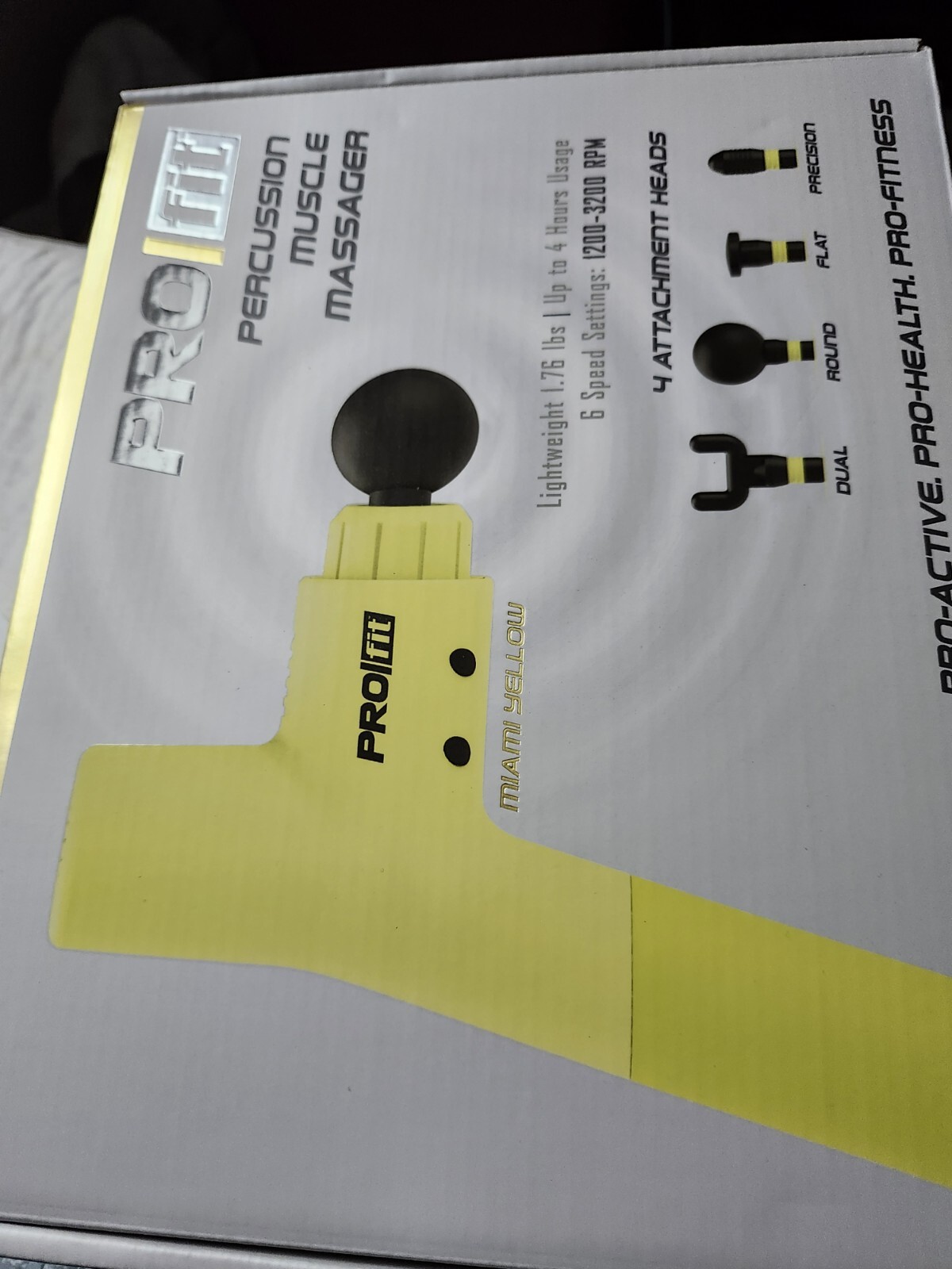 NEW Open Box Massage Gun Tzumi MIAMI YELLOW Profit Handheld – Box with defect