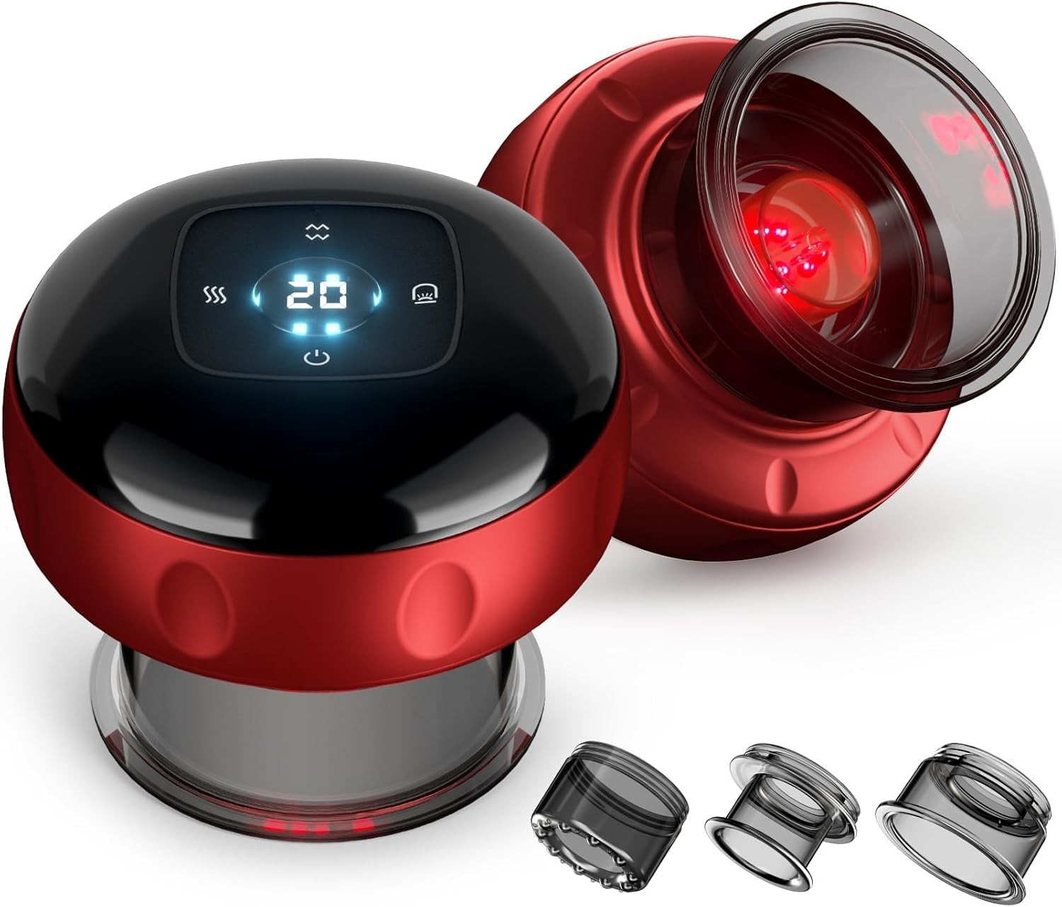 2 Pack Cupping Set, 7-in-1 Smart Cupping Therapy Massager. Red Light Cupping The