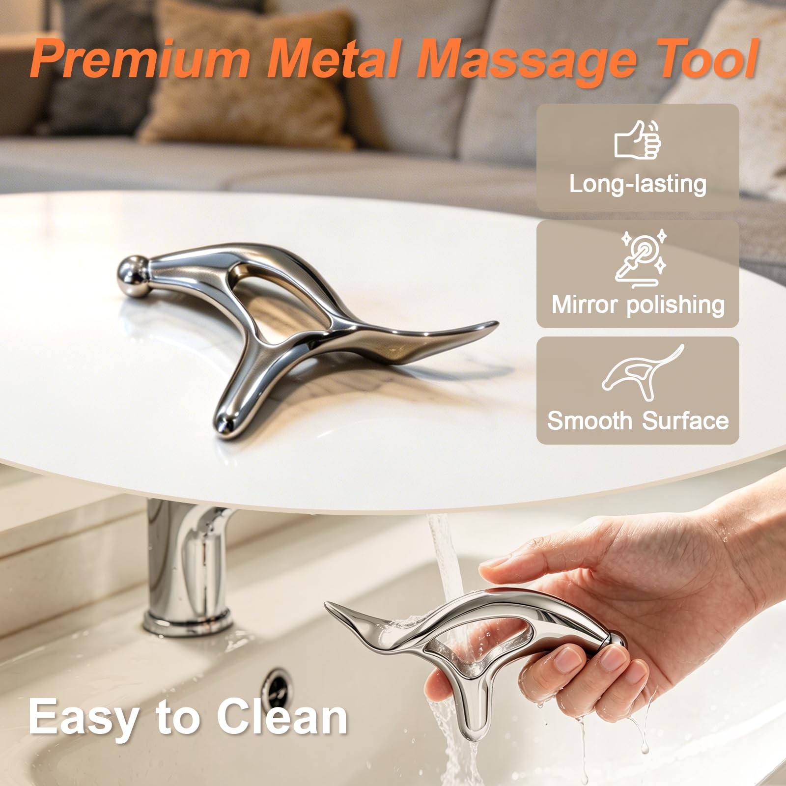 Pressure Point Massage Tool for Deep Tissue – Metal Muscle Scraper Gua Sha To…