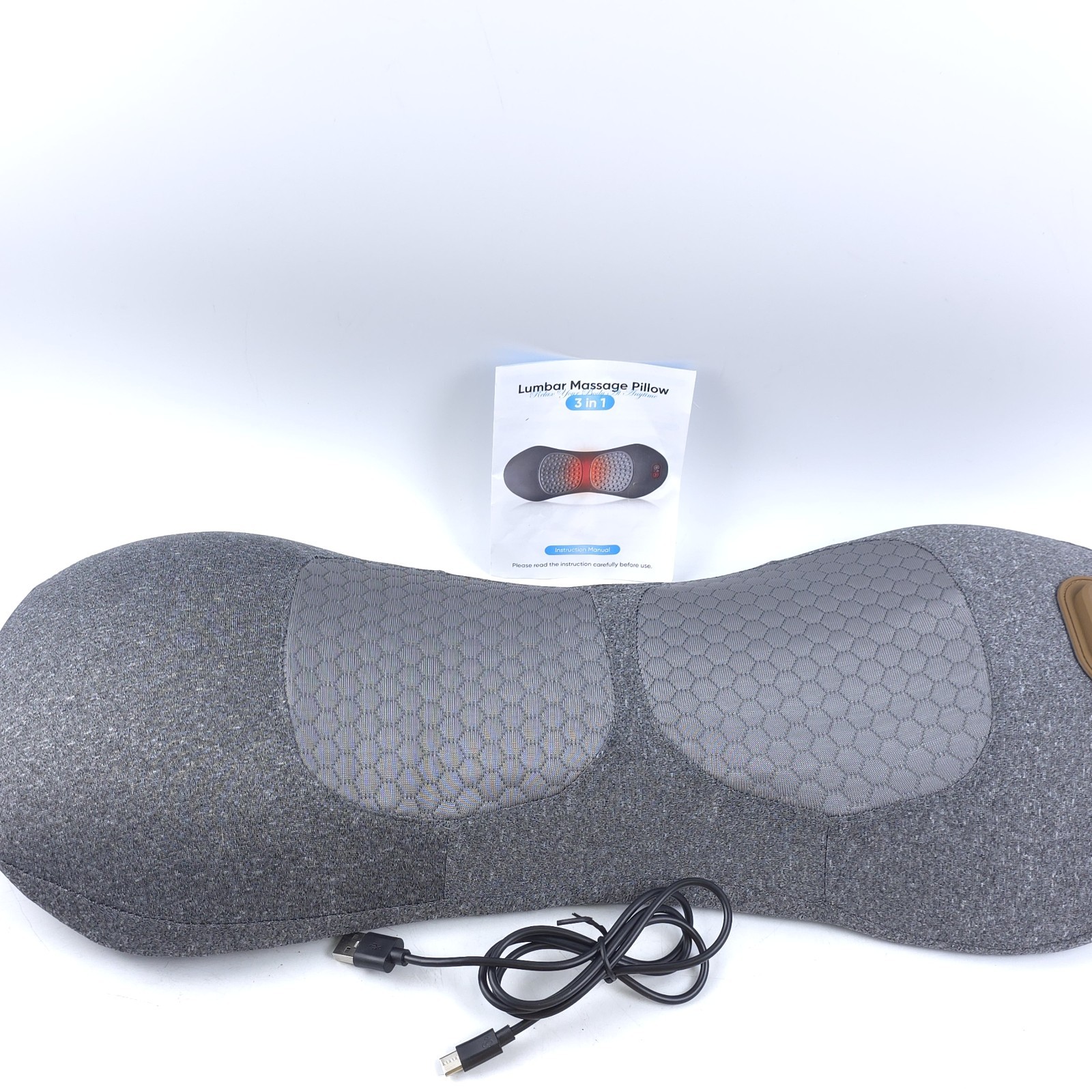 3 in 1 Electric Lumbar Support Pillow with Adjustable Height for Bed and Chair