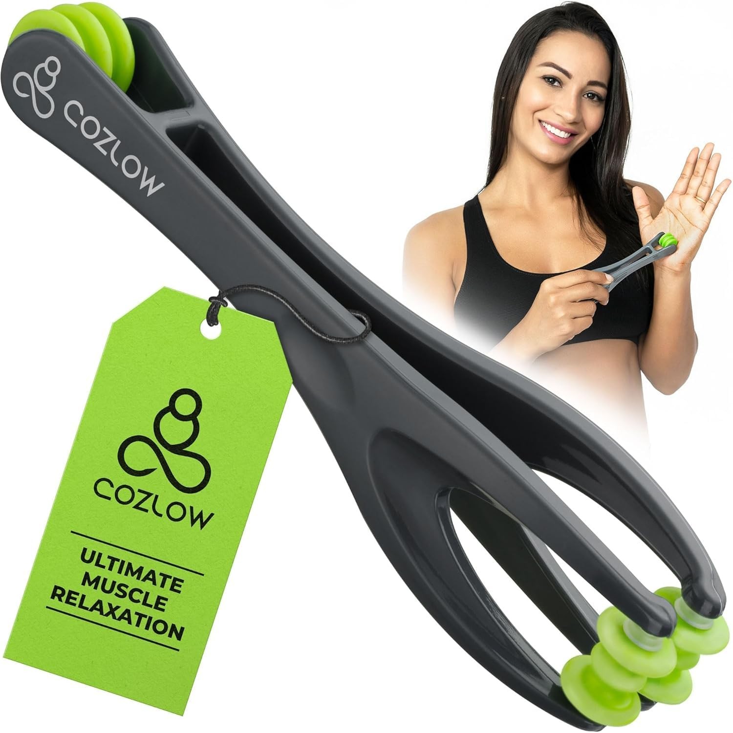 COZLOW Finger Massager for Deep Tissue Comfort, 1 Count (Pack of 1), Black