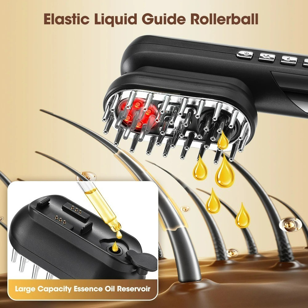 4-in-1 EMS Scalp Massager Red Light Hair Growth Comb Body Face Massage Tool