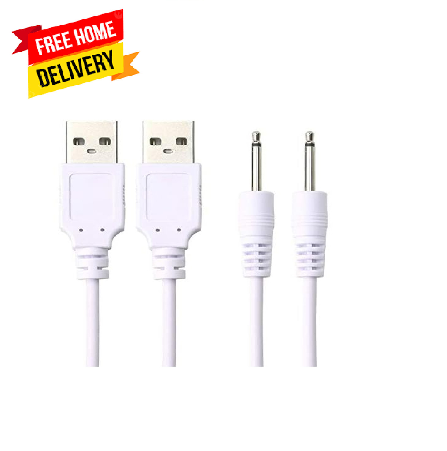 2 Pack 2.5mm Vibrating Massager Charger Replacement DC Charging Cable Set Compat
