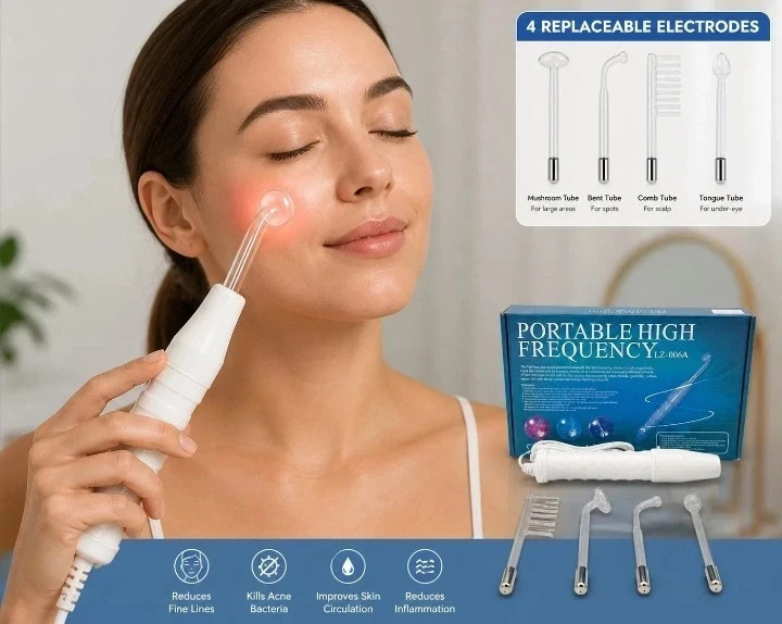 4 In 1 – Portable Facial Skin Care Kit High – Frequency 120 Khz Facial Massager