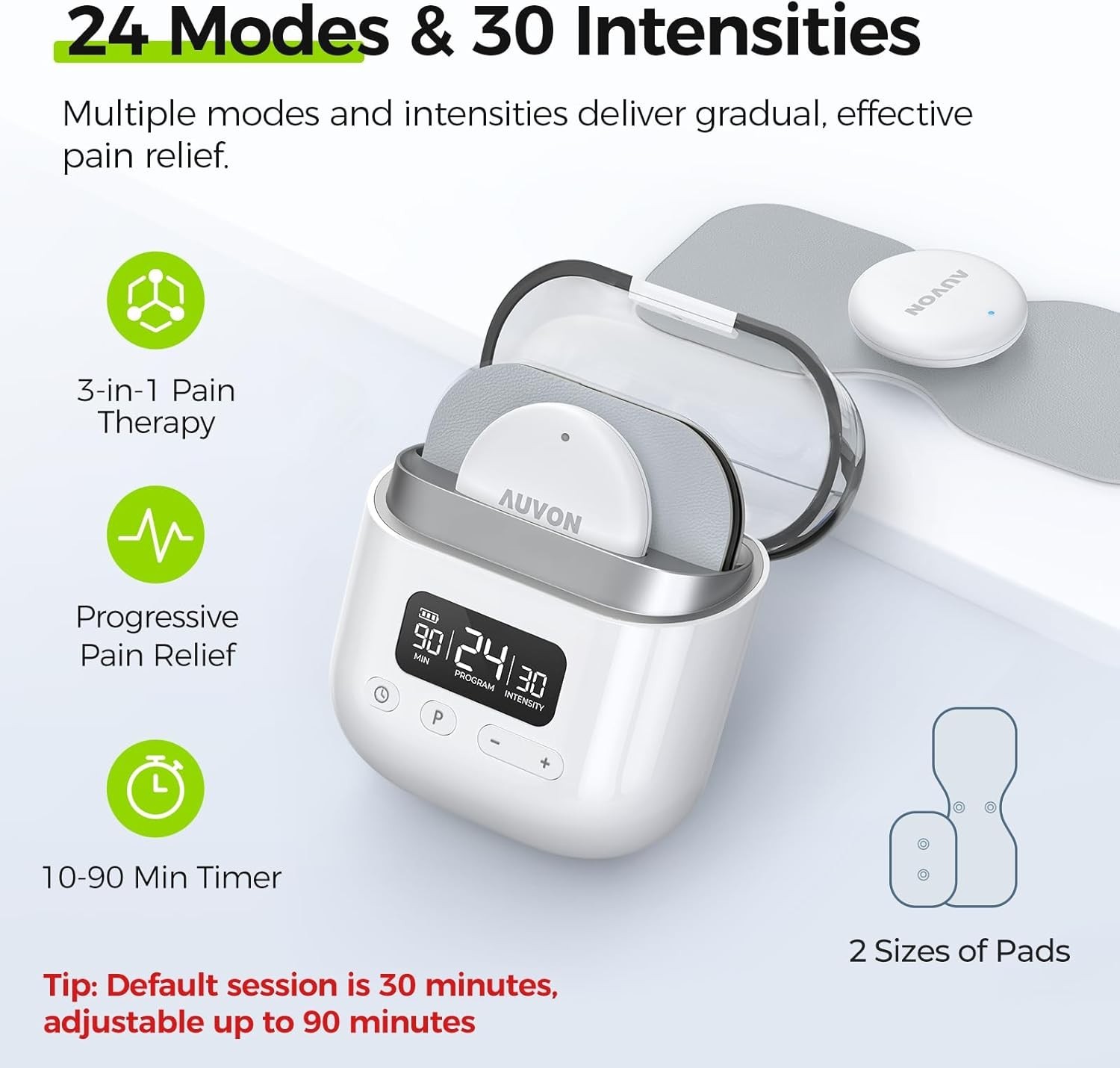 Wireless 24 Modes TENS Unit Muscle Stimulator for Pain Relief, Smart Recharge…