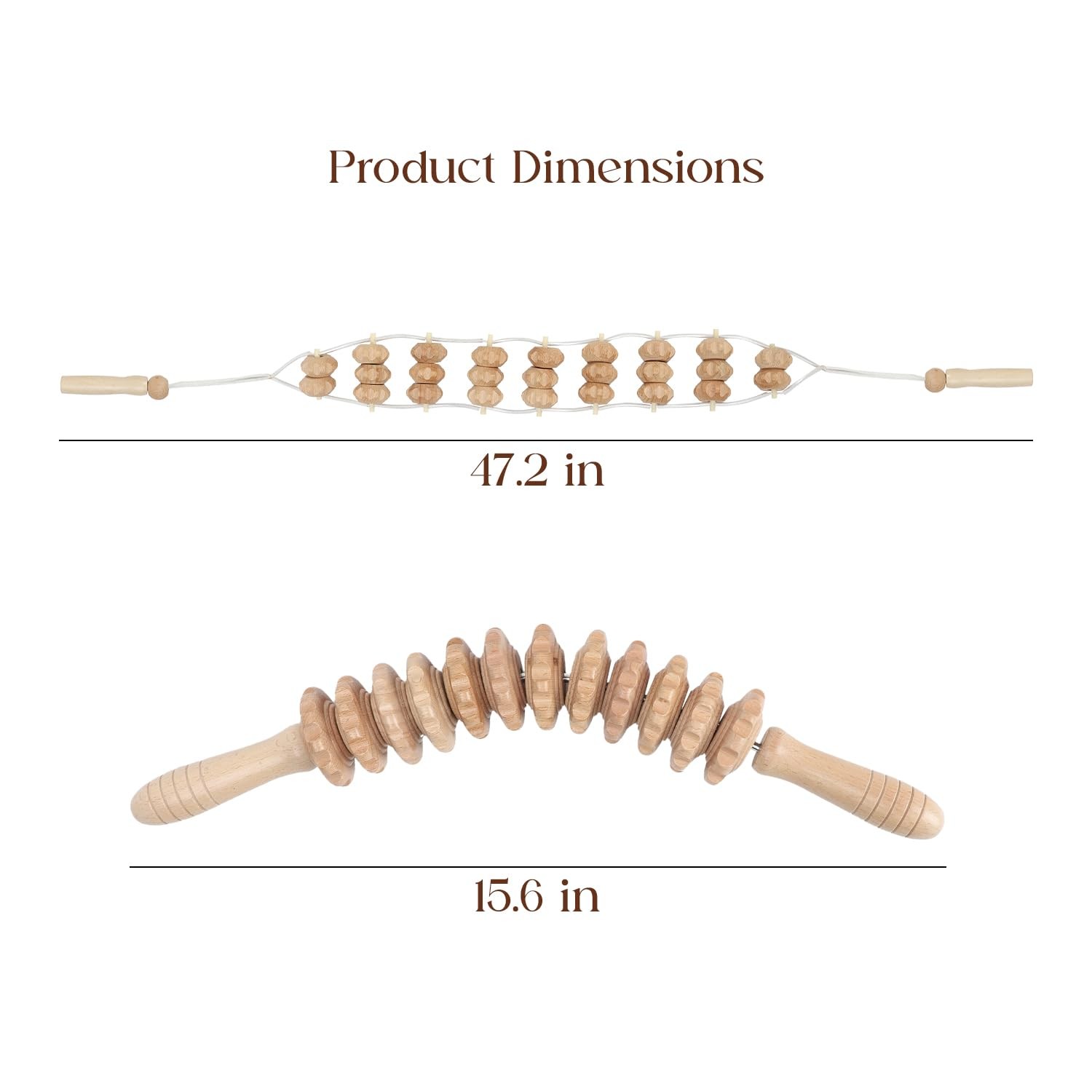 Wood Therapy Massage Tools, Lymphatic Drainage Curved Roller Stick, Neck Mass…