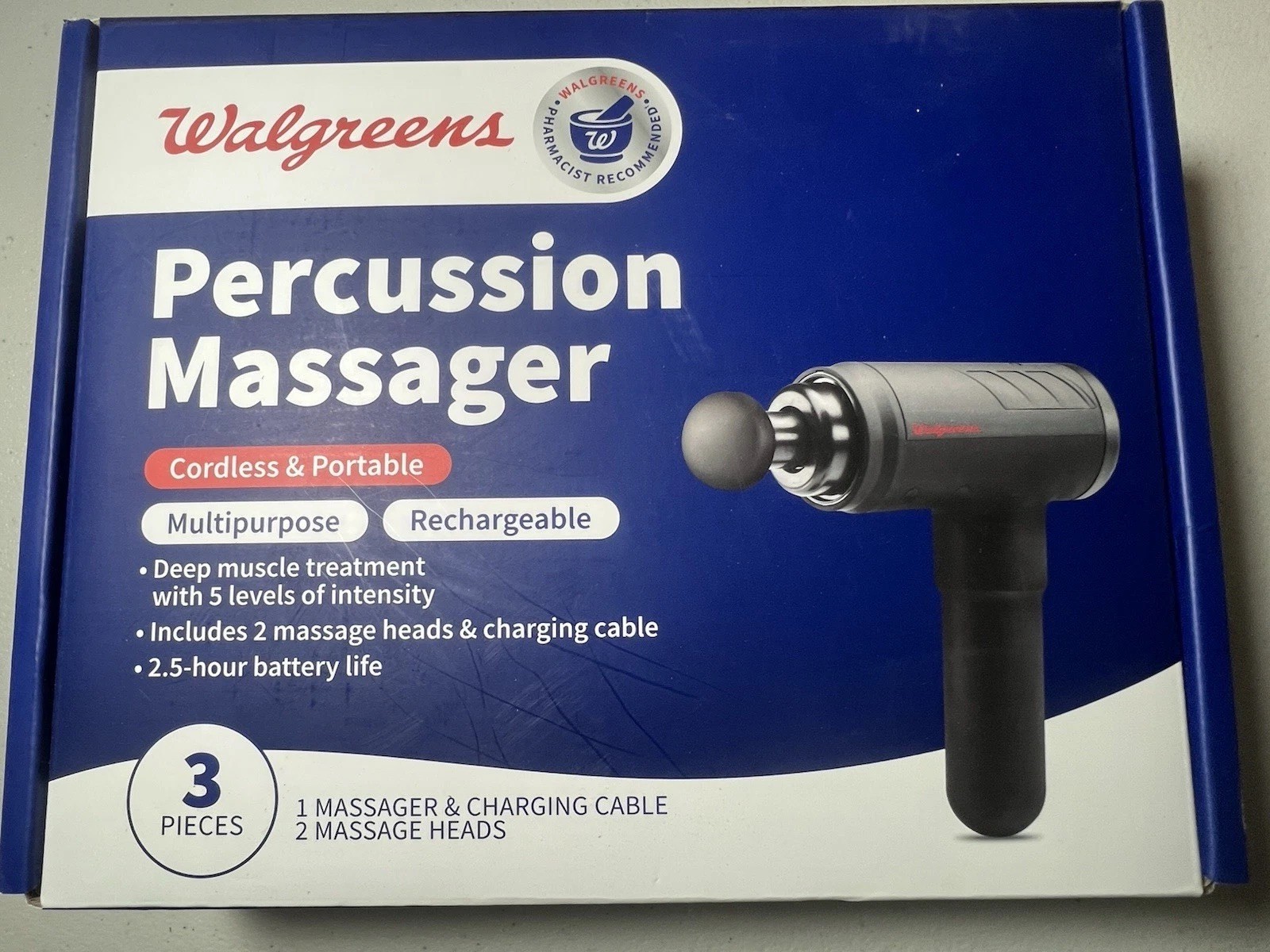 Walgreens 899209 Cordless Portable Percussion Massager. New In Box. Sealed