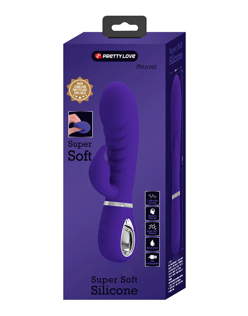 Prescott Super Soft Rabbit Silicone Vibrator – Purple