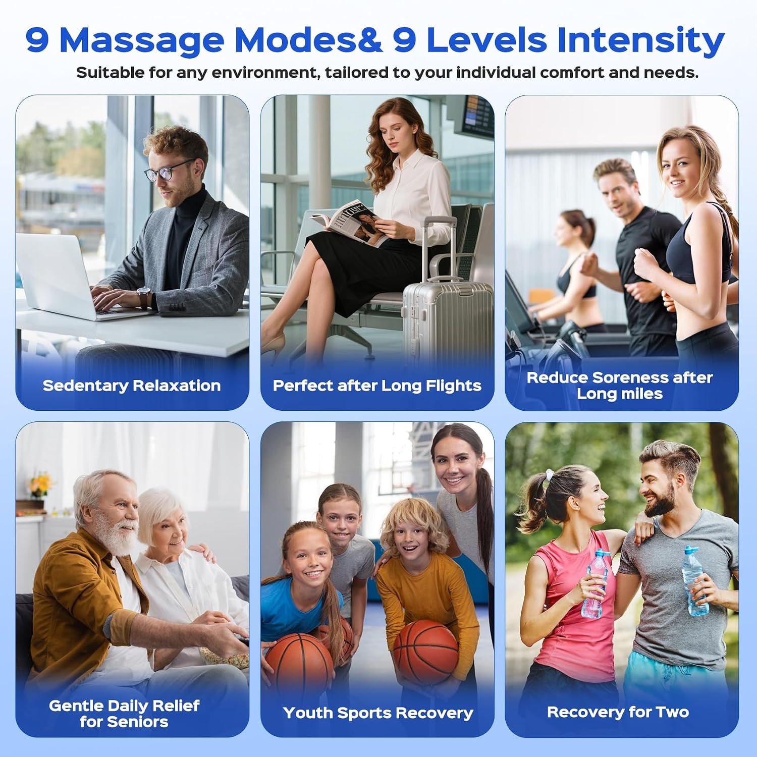 16-Head Massage Gun Set, Deep Tissue Percussion Massager, 2600mAh, 9 Speeds & St
