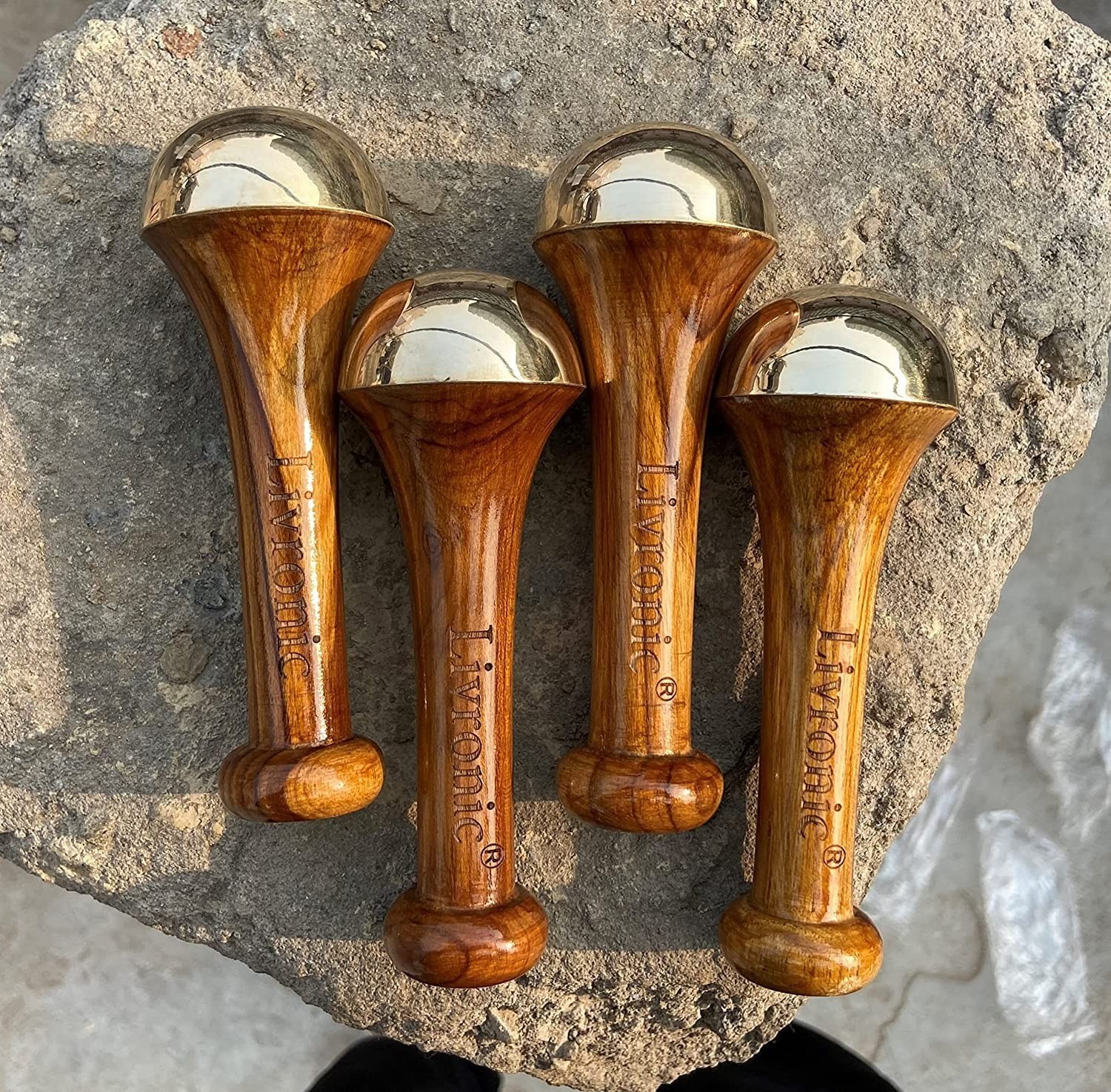 Livronic Ayurvedic Dual Kansa Wand massager | Both Side Bronze Cap Facial,Neck..