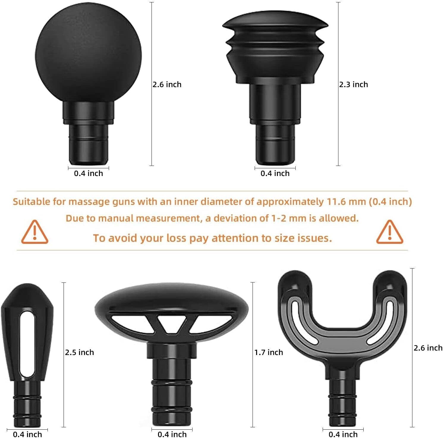 BOB AND BRAD Massage Gun Attachments Q2 C2 T2 X6 D6 Upgraded 5PCS Massager Heads