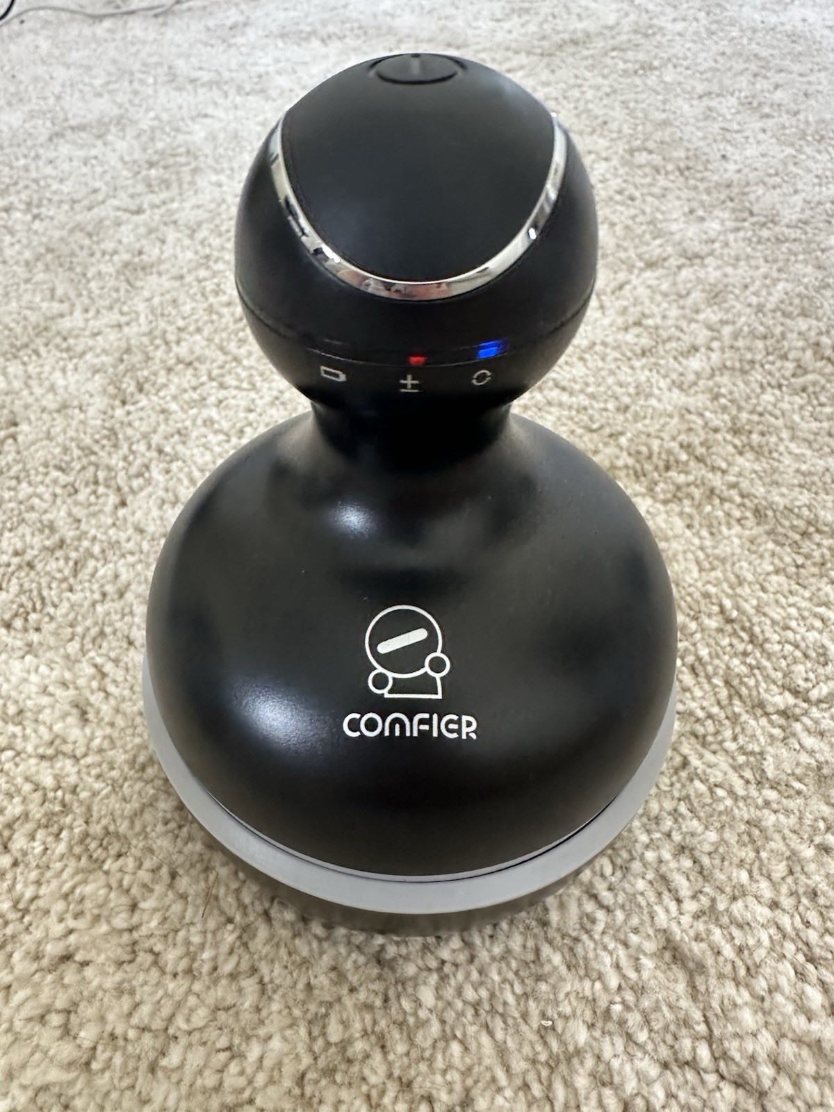 Comfier CF-4902BLK Cordless Handheld Full Body Massager Black/Gray USB Charging