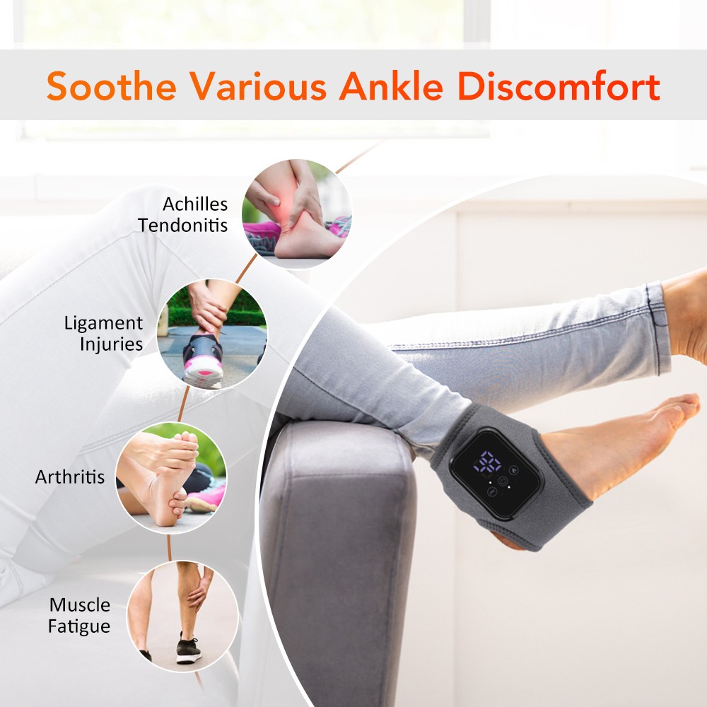 Electric Ankle Massager Thermal Ankle Brace Relaxation Treatment Foot Massager
