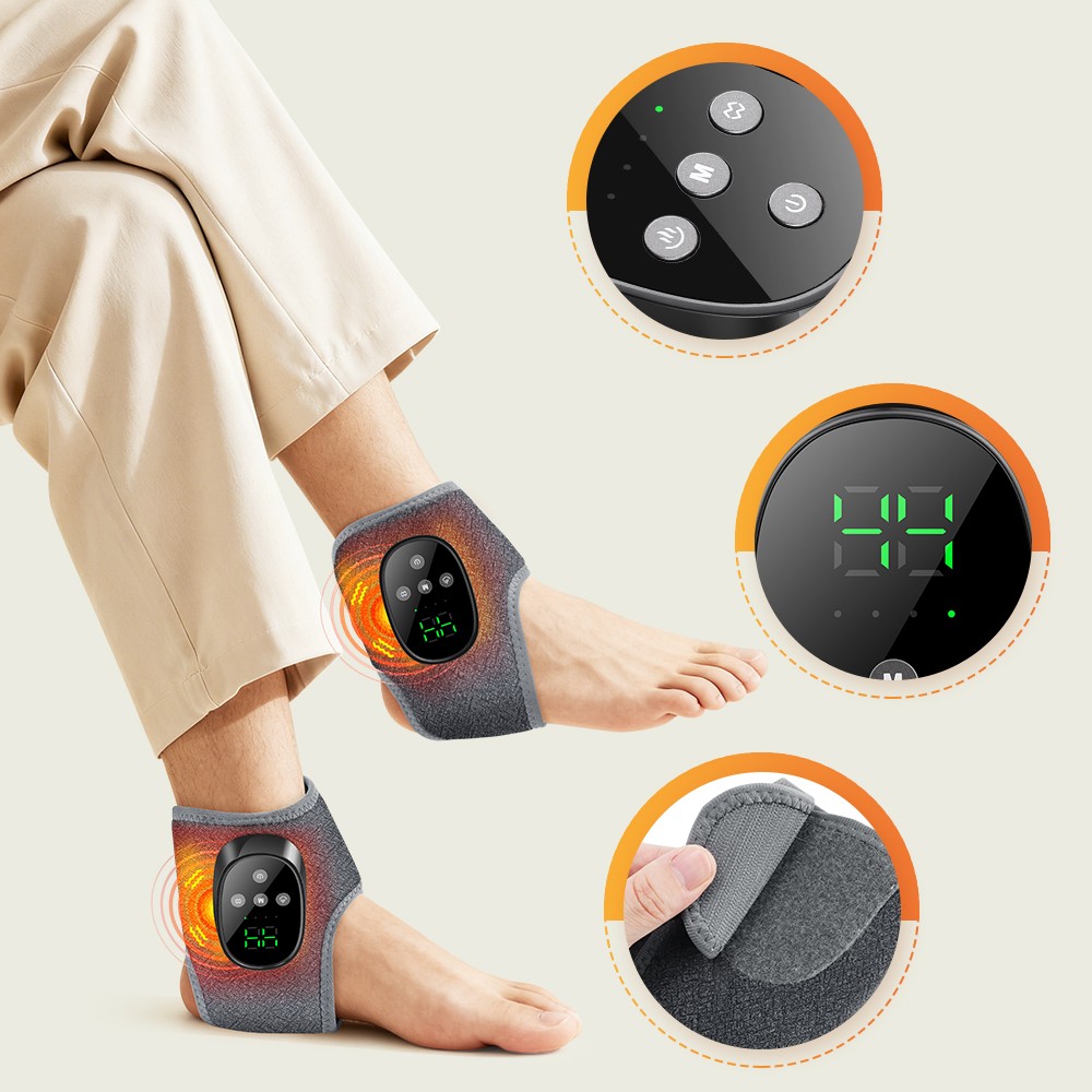 Electric Foot Ankle Massager Pain Relief 4 Modes Vibration Infrared Hot Compress