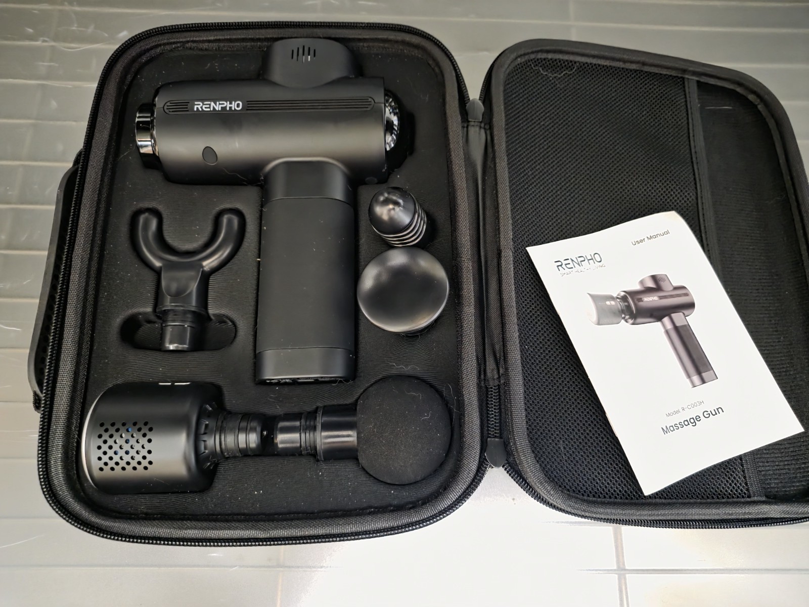 Active+ Thermacool Massage Gun Heat Cold Deep Tissue 5 Speeds 5 Heads Massager
