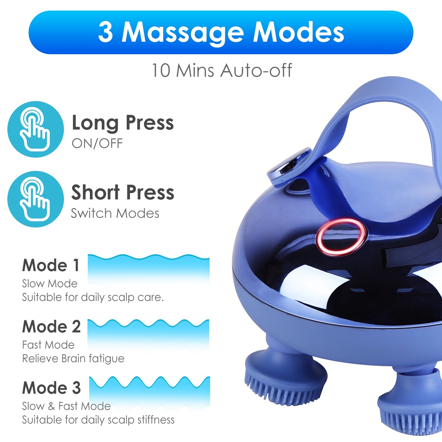 Electric Scalp Massager IPX7 Waterproof Full Body Head Massage & Pet Massager