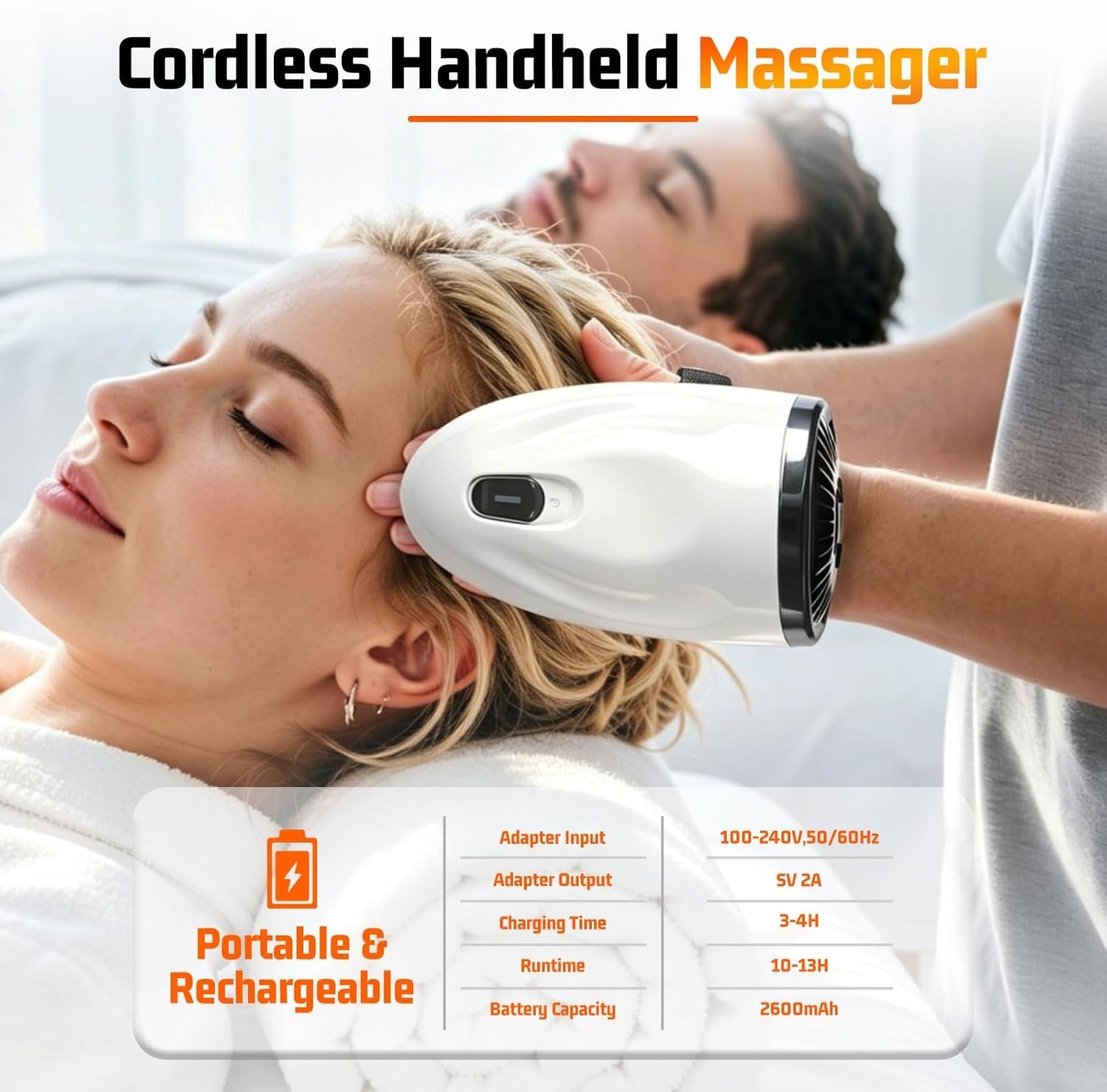 Professional Cordless Barber Vibrating Scalp Massager w/ Adjustable Straps