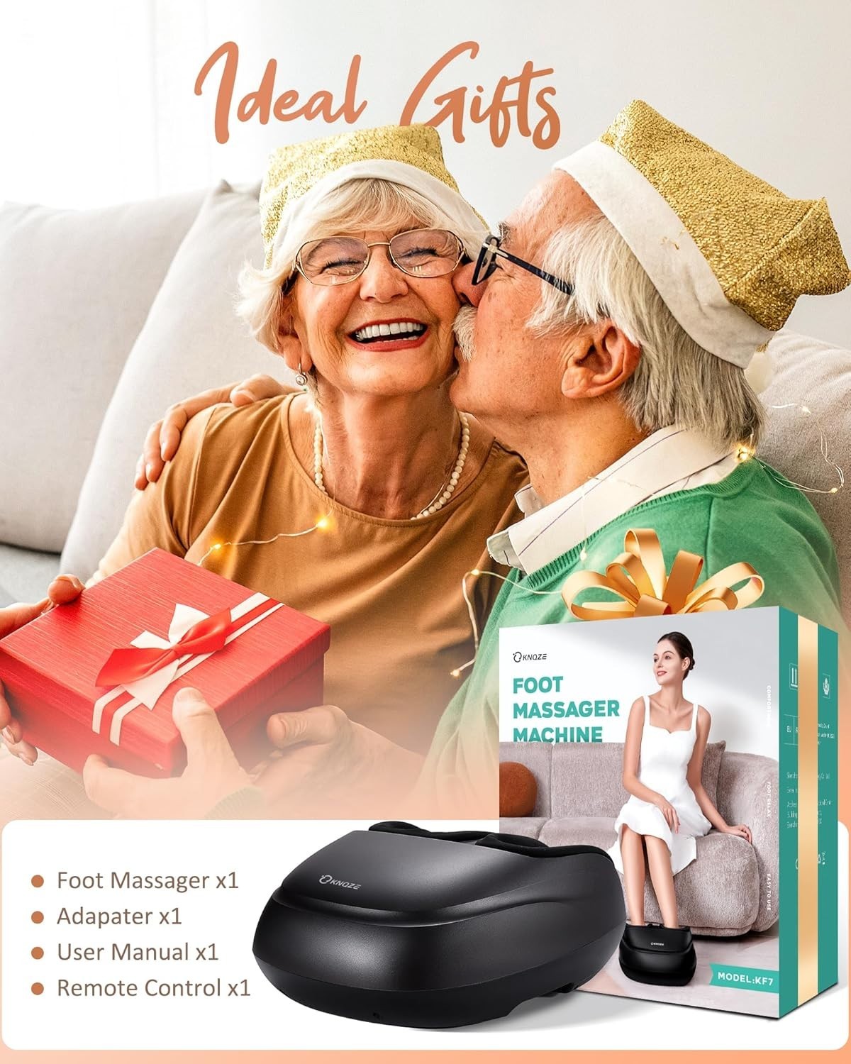 Luxury Foot Massager Machine with Heat – 3 Modes, Wireless Control, Gift Ideal