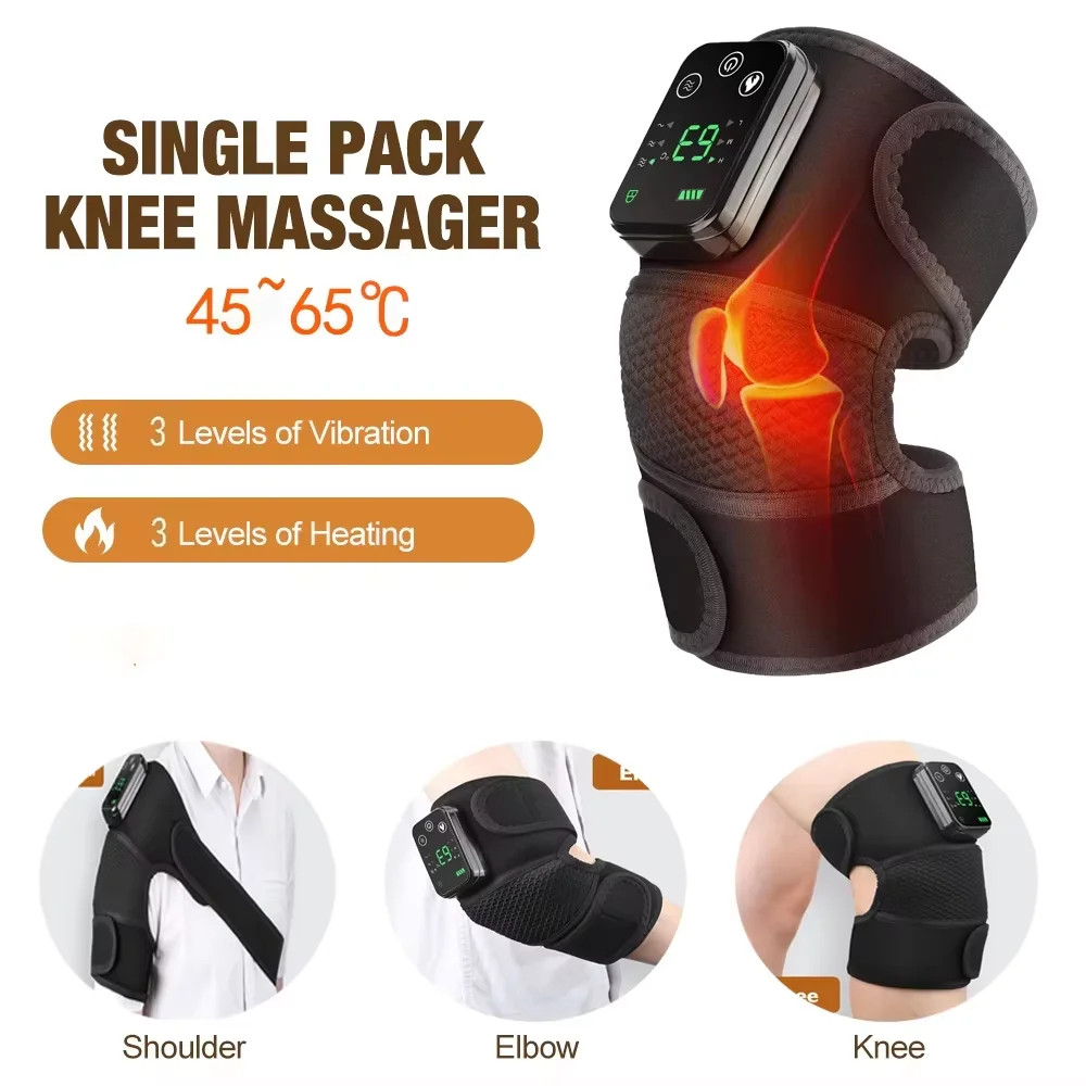 Electric Knee Massager with Heat and Vibration, 5000mAh for Joint Relief