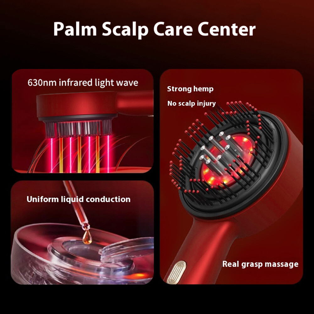 Electric Red Light Hair Brush for Hair Growth Hair Oil Applicator Massager Comb