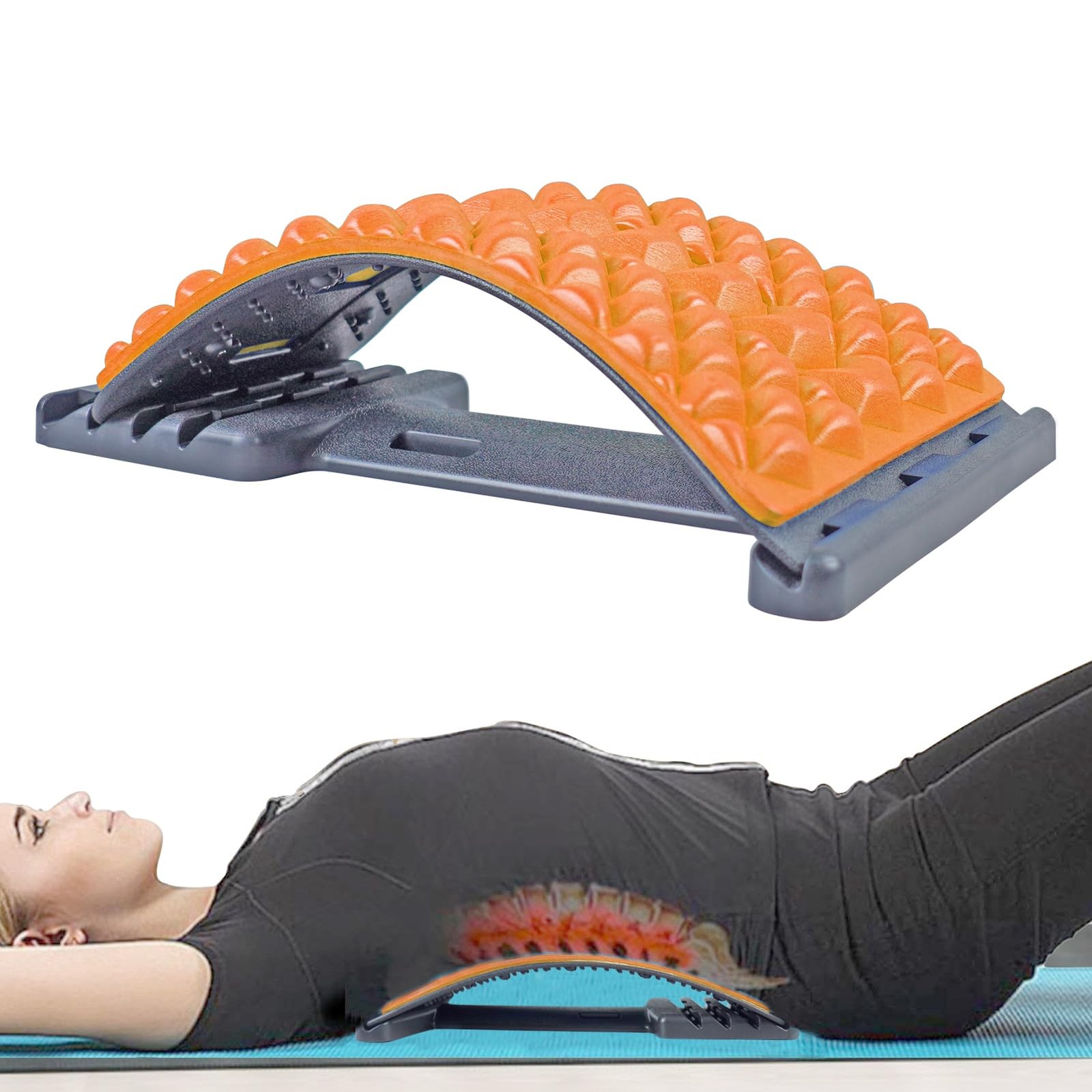 Back Stretcher for Lower Back Pain Relief – 4 Level Adjustable Spine Decompressi