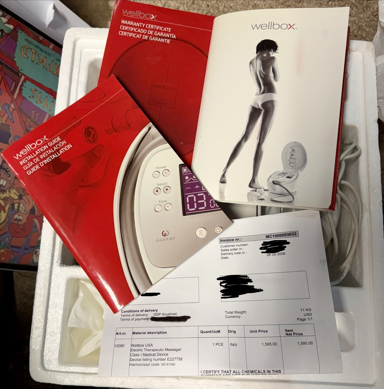 WELLBOX GUITAY lipo massage lymphatic circulation machine all pieces TESTED￼
