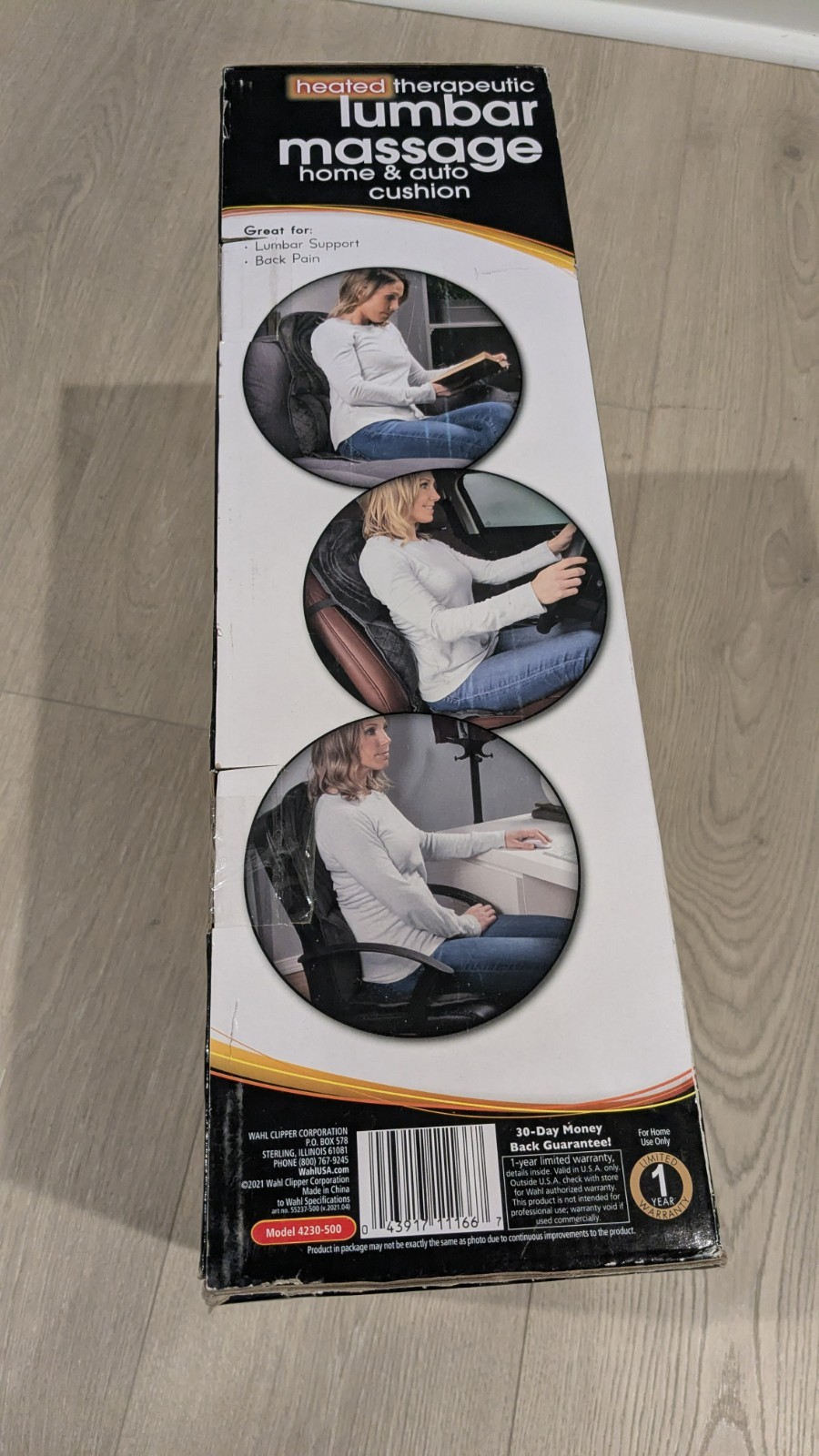 Wahl Heated Therapeutic Lumbar Massage Home & Auto Cushion New Unopened Box