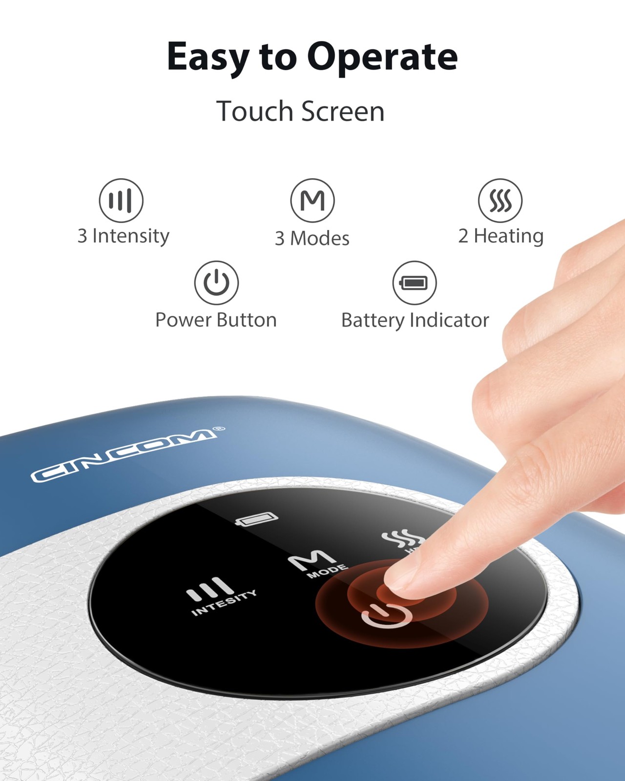 Hand Massager with Heat & Compression – Cordless 3000mAh Battery, 4-5 Hours Use