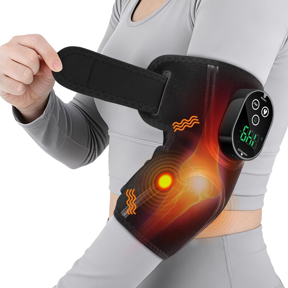 Electric Elbow Massager Brace Wrap Joint Pain Relief Heating Vibration Therapy