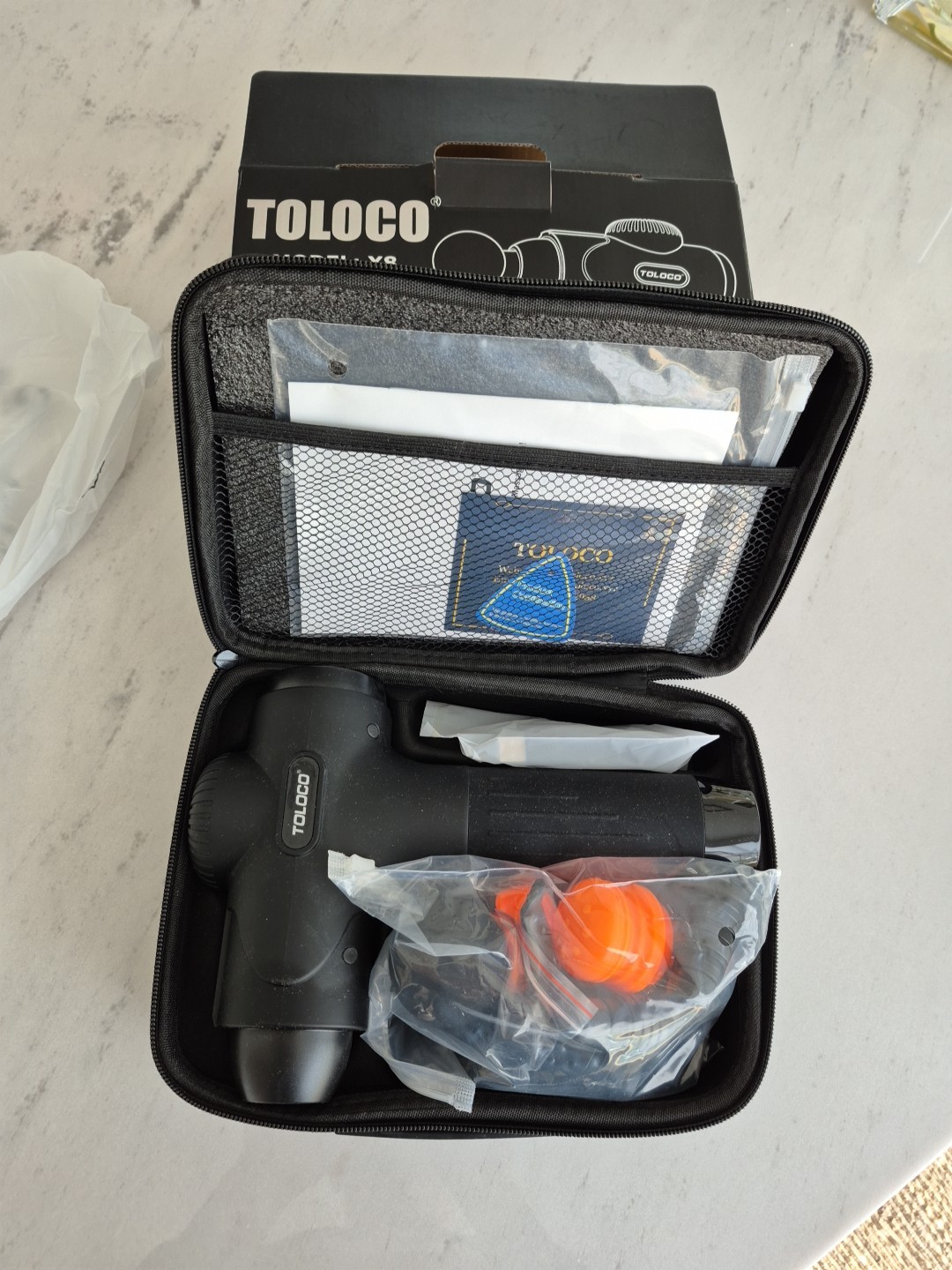TOLOCO Model: X8 Massage Gun with LED Screen, 10 Detachable Heads and 7 Speeds