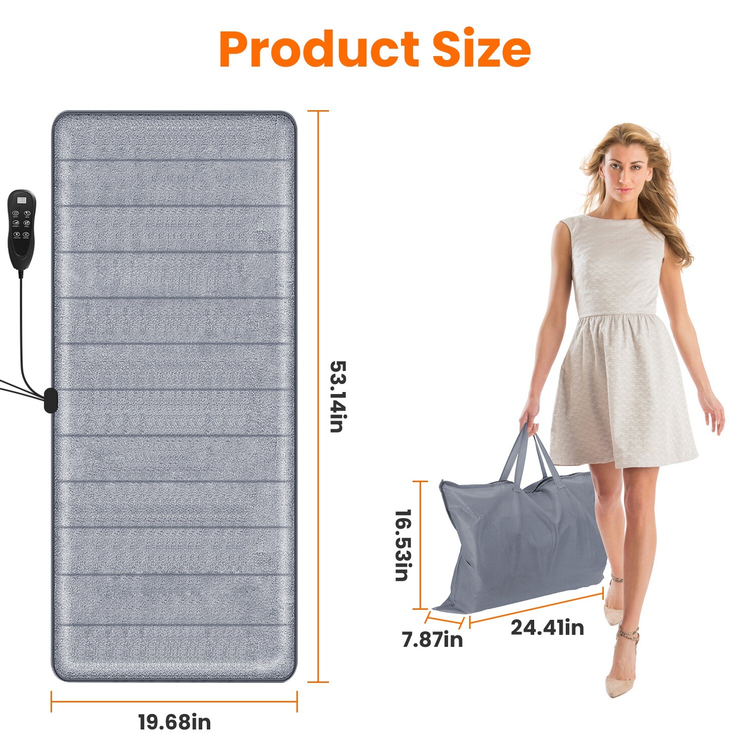 9 Massage Modes Full Body Massage Mat with Heat Vibration Neck Back Massage Pad