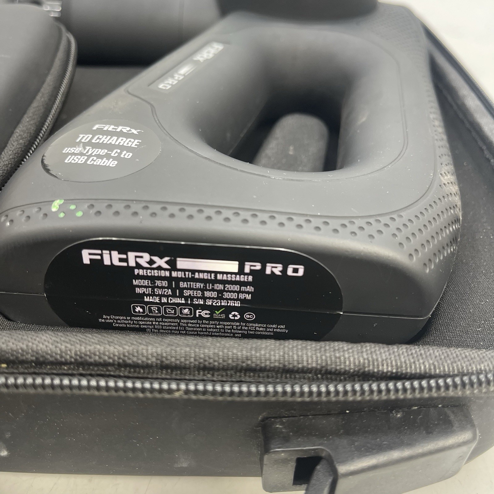 FitRx Pro Precision Multi-Angle Massager Percussion Gun Model 7610 with Case