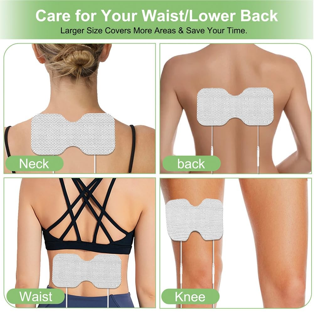 Tens Unit Electrode Pads 4×8″ for Back Pain Relief Extra Large Butterfly Shap…