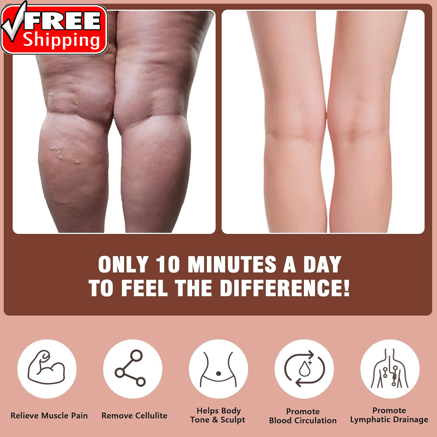 Wood Therapy Massage Tools,Lymphatic Drainage Massager Helps Reduce Cellulite fo