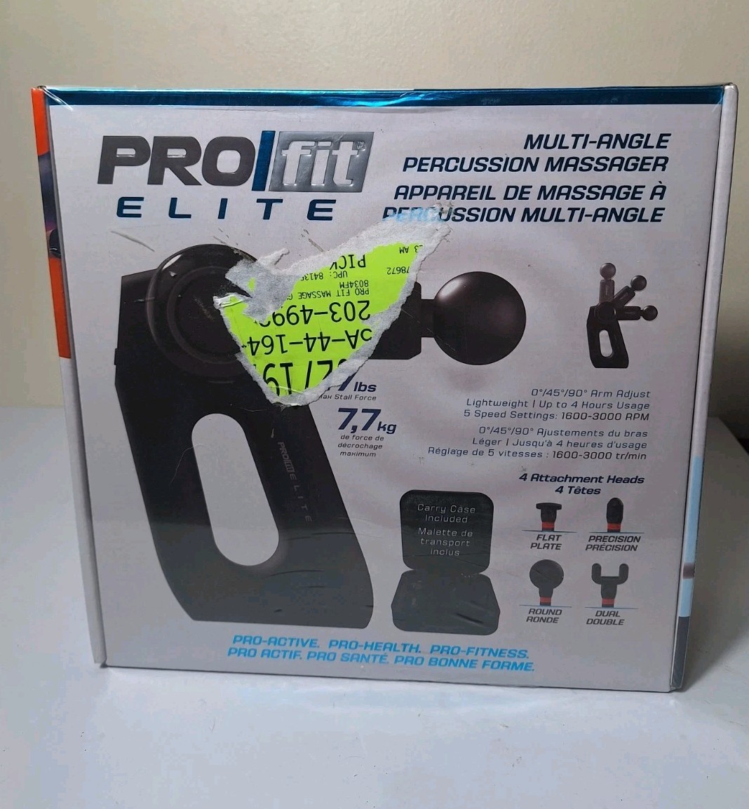 Pro Fit Elite Multi Massage Gun Angle Percussion Deep Tissue Relief 5 Speed