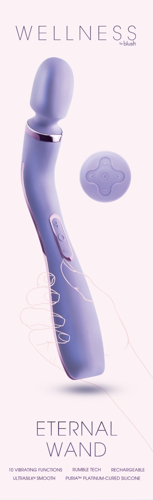 Blush Wand Silicone Smooth Back Full Body Handheld Deep Tissue Muscle Massager