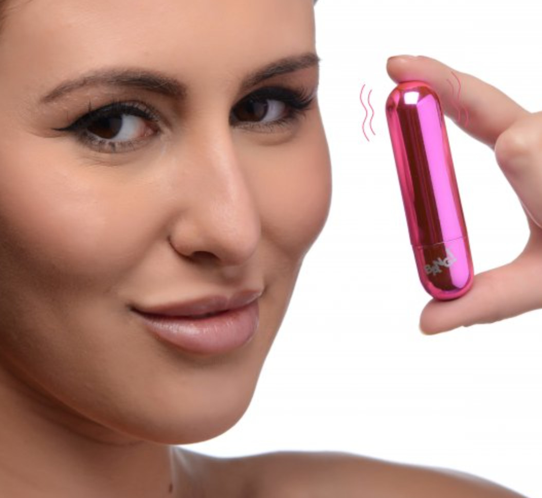 10 Speed Vibrating Powerful Bullet Shape Rechargeable Metallic- Pink