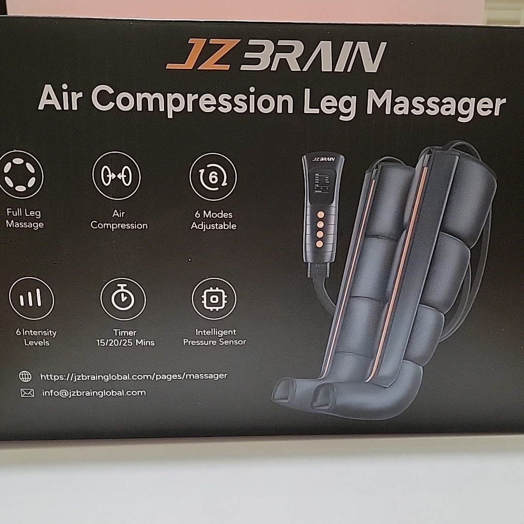 JZ Brain Leg Massager Air Compression Heat Calf Circulation Pain Relief New Open