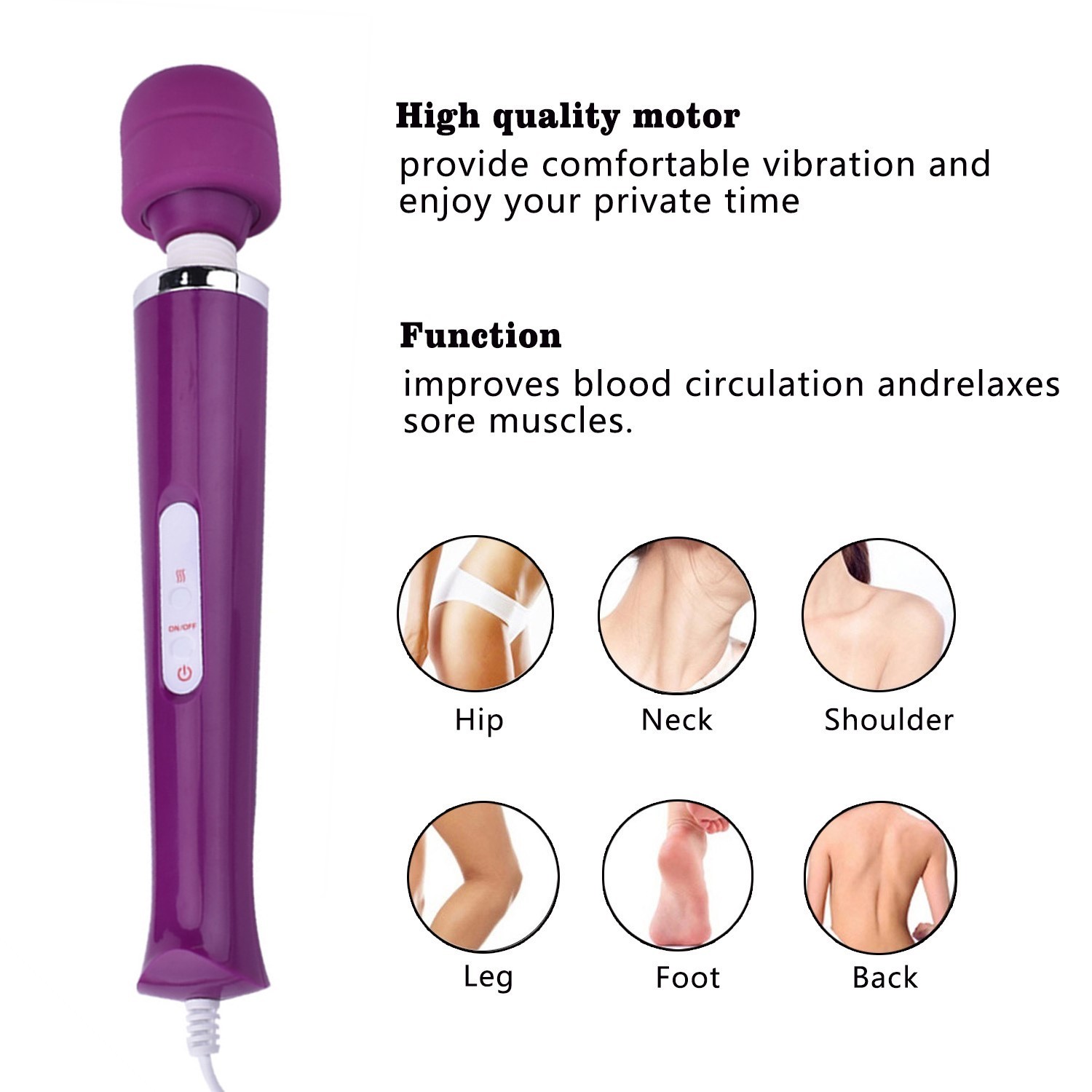 Purple Bliss Ultra-Powerful Rechargeable Massager: 20 Speeds, 10 Vibrations