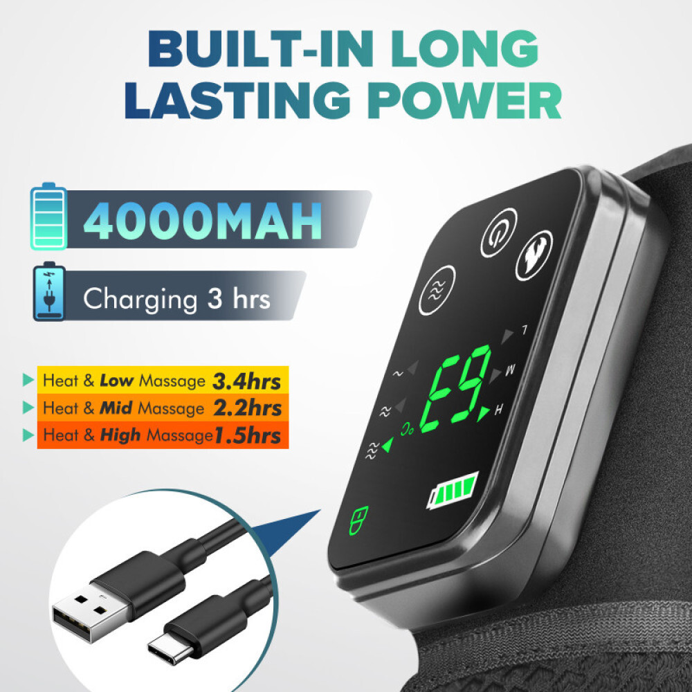 3 in 1 Electric Heated Vibration Shoulder Massager Brace Knee Joint Pain Relief